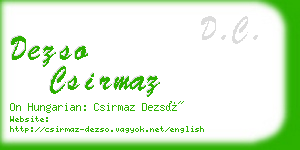 dezso csirmaz business card